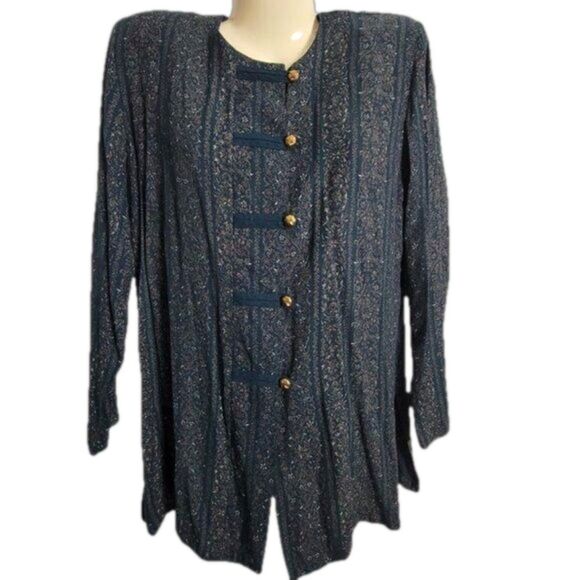 Vintage size 12 dressy blouse Jonathan Andrews button up retro Y2k LIKE NEW - Picture 1 of 14